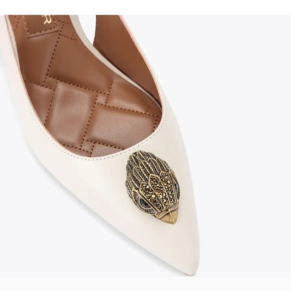 Kurt Geiger Cream Flats with Gold Detail